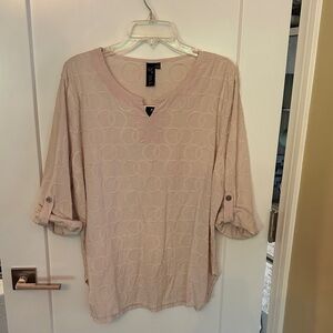 Elegant Blush V-Neck Tunic